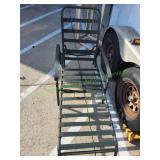 Vtg Dark Green Metal Chaise Lounge