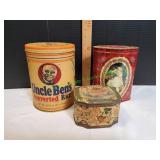 (3) Vtg Tin Cans