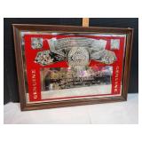 Framed Budweiser Mirror