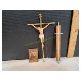 Vtg Gold-Plated Crucifix & More