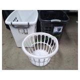 (2) Sterilite Hampers & (1) Laundry Basket