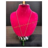 Vtg Green Avon Juliet Cross Necklace