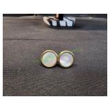 Vtg Gold-Tone Faux Pearl Earrings