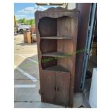 Vtg Wooden Corner Cupboard