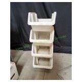 (4) Plastic Stackable Storage Bins
