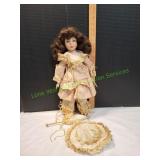 Vtg 18" Porcelain Doll