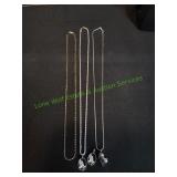 (2) Silver-Tone Prayer & (1) Heart Necklaces