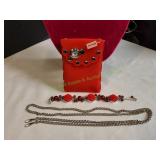 Red Fashion Crossbody Bag w/ Clock