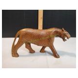Kenyan Hand-Carved Wood Leopard Sculpture