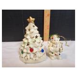 Vtg White Ceramic Christmas Tree Tealight Holder