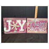 (2) 14x10 Holiday Signs