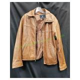 London Fog Brown Leather Jacket, Sz Sm