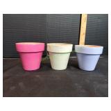 (3) Colored Planters