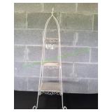 White Wrought Iron 3-Tier Candle Holder