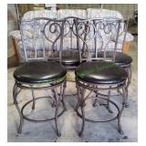 Metal Swivel Scroll Back Bar Stool