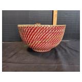 Red Woven Coiled Basket