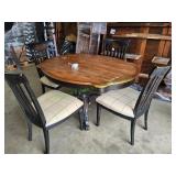 Pedestal Base Dining Table w/ 4 Chairs