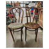 (2) Vtg Bentwood Chairs