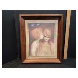 Framed A Little Kiss by Margaret Keane