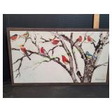 Framed Birds on Tree by Fabrice de Villeneuve