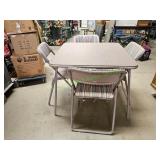 Cosco Folding Card Table w/ (4) Upholstered Chairs
