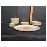 Vtg Homer Laughlin Golden Wheat Platter & More