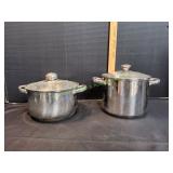 (2) Stainless Steel Stockpots w/ Lids