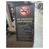 large Double Sided No Smoking Stop Engine Sign