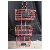 3-Tier Metal Farmhouse Wire Basket Wall Shelf