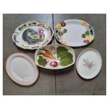 (5)Large Serving Platters w/ (1)Large Serving Bowl