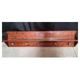 45x6x11 Wooden Wall Rack w/ Faux Bois Knobs