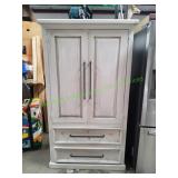 Distressed White Armoire