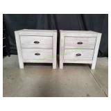 Distressed White 2-Drawer Night Stands