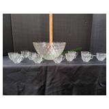Federal Glass Yorktown Thumbprint Punch Bowl Set