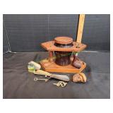 Vtg Dun-Rite Wood Pipe Stand