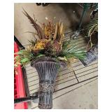 (2) Black Ornate Wall Sconce w/ Foliage