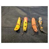 (4) Vtg Helin Flatfish Fishing Lures