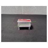 Vtg Small Metal Piano Trinket Box