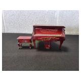 Vtg Town Square Mini Carved Baby Grand w/ Bench