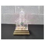 Vtg Glass Church Music Box