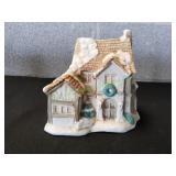 Ceramic Snow Covered House Figurine