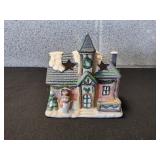 Festive Holiday House Porcelain Tealight Holder