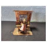 Vtg Copper & Brass Piano Man Music Box