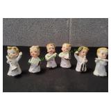 (6) Vtg Napcoware Porcelain Children Musicians