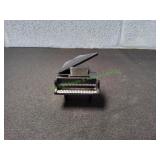 Vtg Black Ceramic Grand Piano Trinket Box