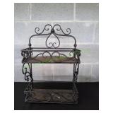2-Tier Wrought Iron Wall Mounted Ornate Rack