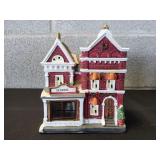 Lighted Ceramic Christmas Village School Building