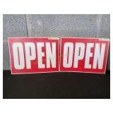 (2) OPEN signs
