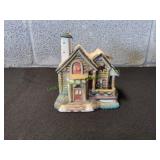 Festive Holiday House Porcelain Tealight Holder