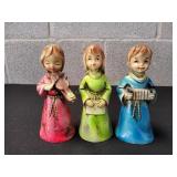 (3) Vtg MCM Gold Wing Angel Choir Figurines